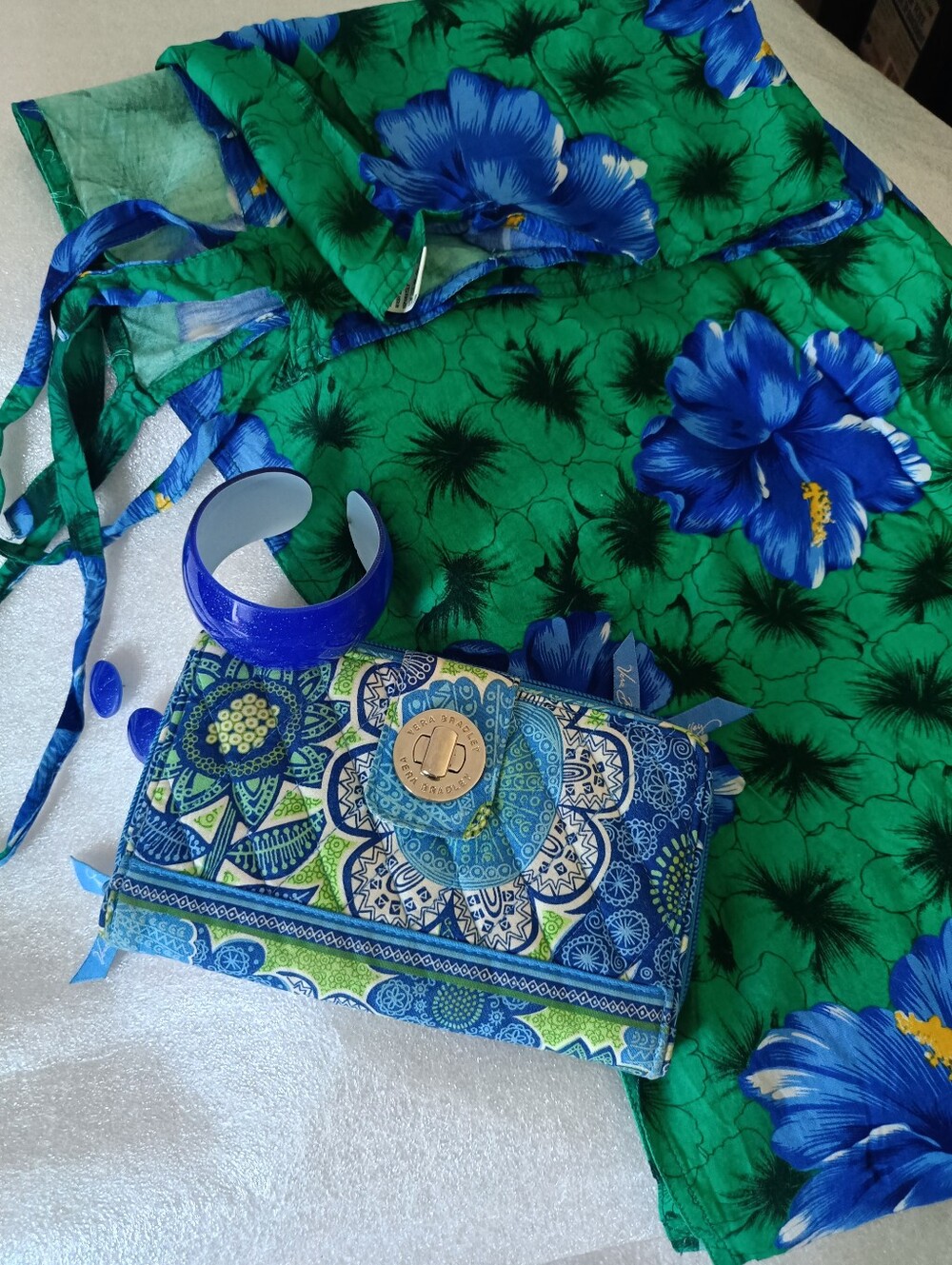 Vera Bradley Blue&Green Wallet * Floral Swim Coverup with Matching Accessories